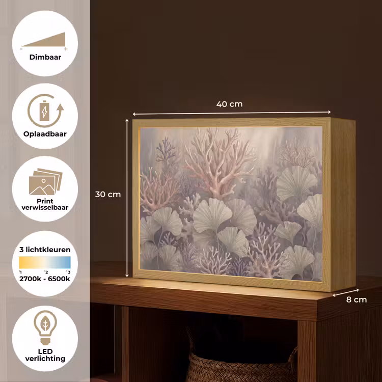 Lightbox - Wandlamp - Plant - Bladeren - Zee - Illustratie - Groen — 10