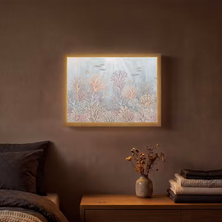 Lightbox - Wandlamp - Vis - Koraal - Oceaan - Illustratie - Onderwater — 3