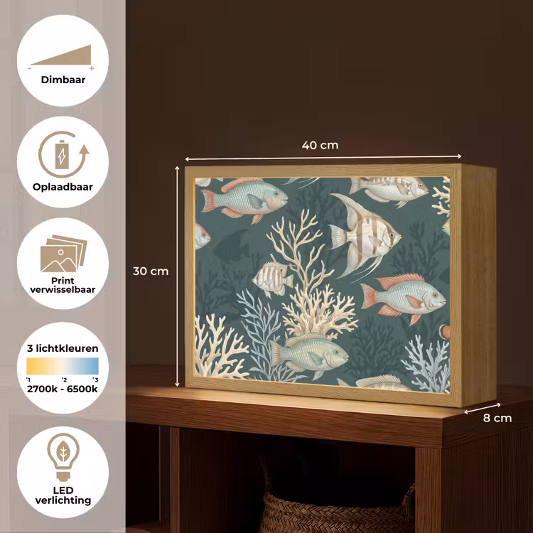 Lightbox - Wandlamp - Vis - Koraal - Onderwater - Illustratie — 10