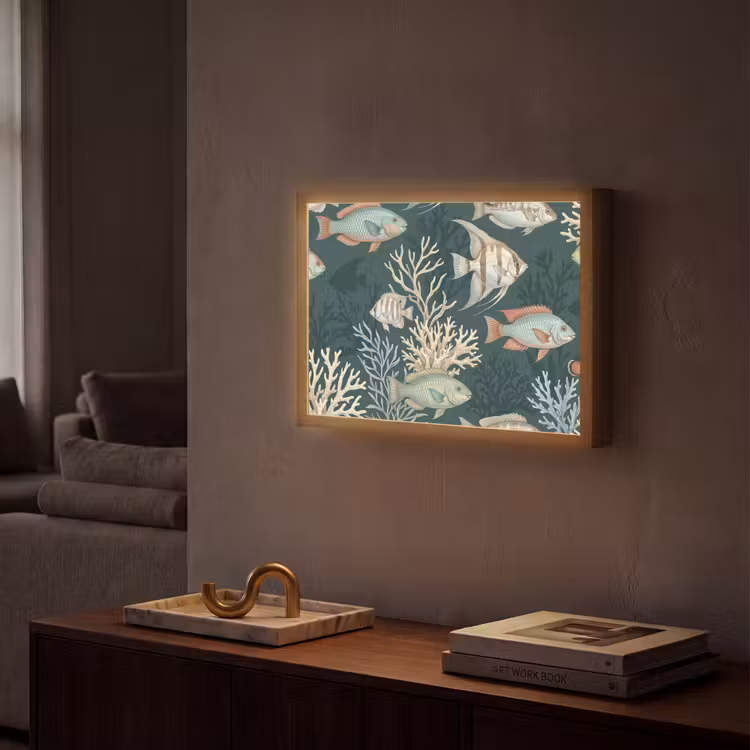 Lightbox - Wandlamp - Vis - Koraal - Onderwater - Illustratie — 2