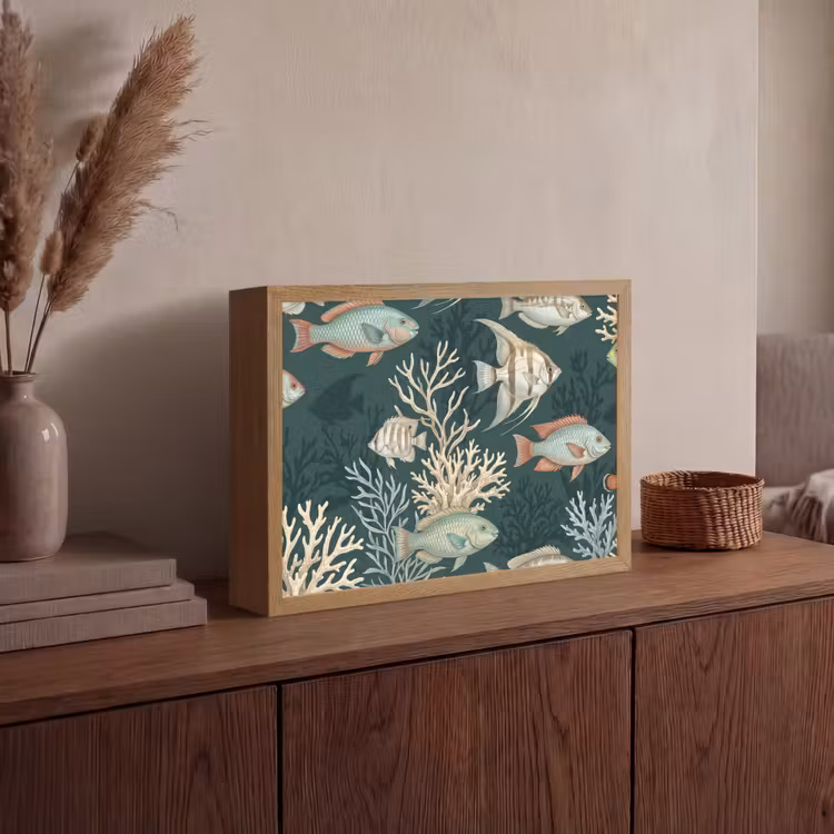 Lightbox - Wandlamp - Vis - Koraal - Onderwater - Illustratie — 4