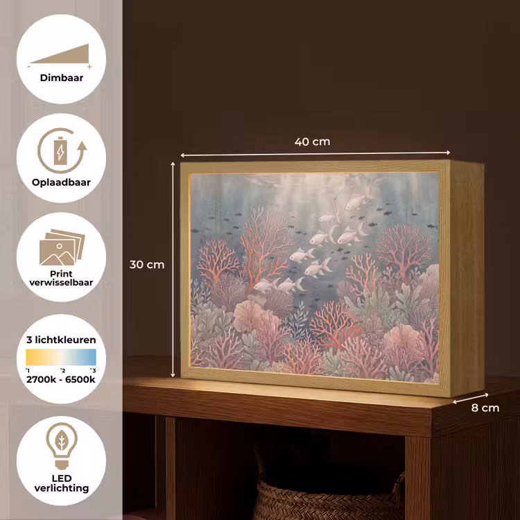 Lightbox - Wandlamp - Vis - Koraal - Onderwater - Illustratie - Vintage — 10