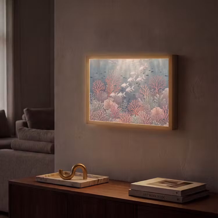 Lightbox - Wandlamp - Vis - Koraal - Onderwater - Illustratie - Vintage — 2
