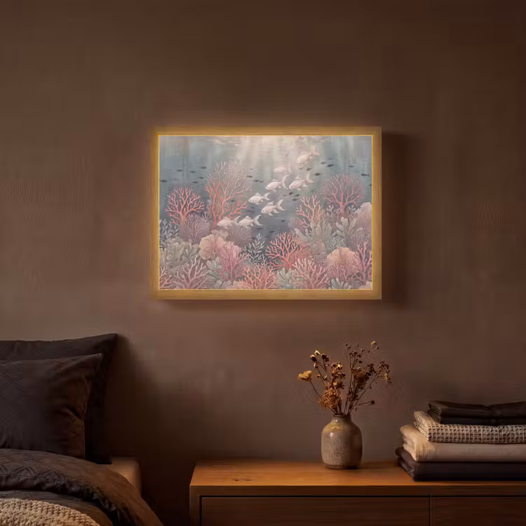 Lightbox - Wandlamp - Vis - Koraal - Onderwater - Illustratie - Vintage — 3