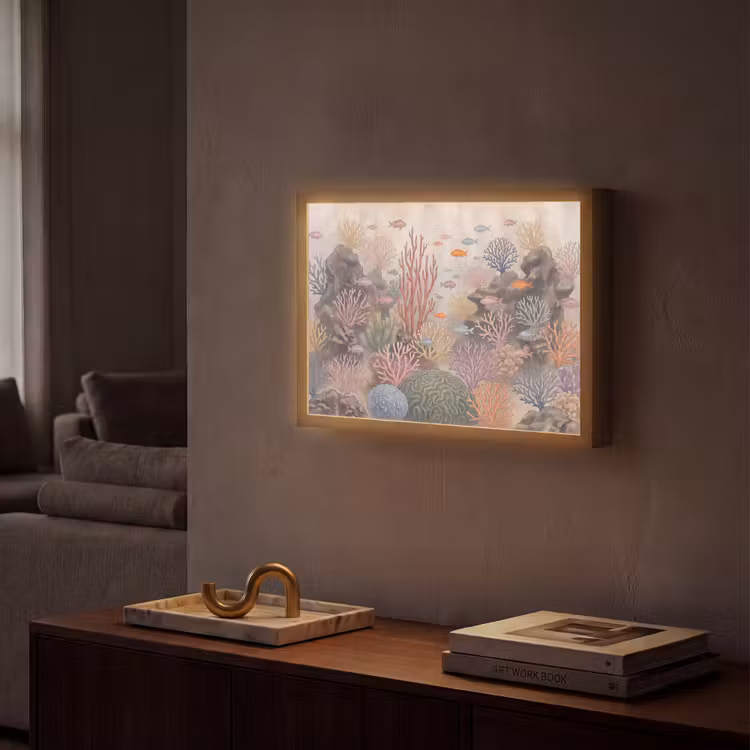 Lightbox - Wandlamp - Vis - Koraalrif - Onderwaterwereld - Illustratie — 2