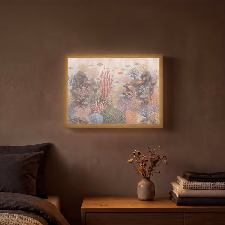 Lightbox - Wandlamp - Vis - Koraalrif - Onderwaterwereld - Illustratie — 3