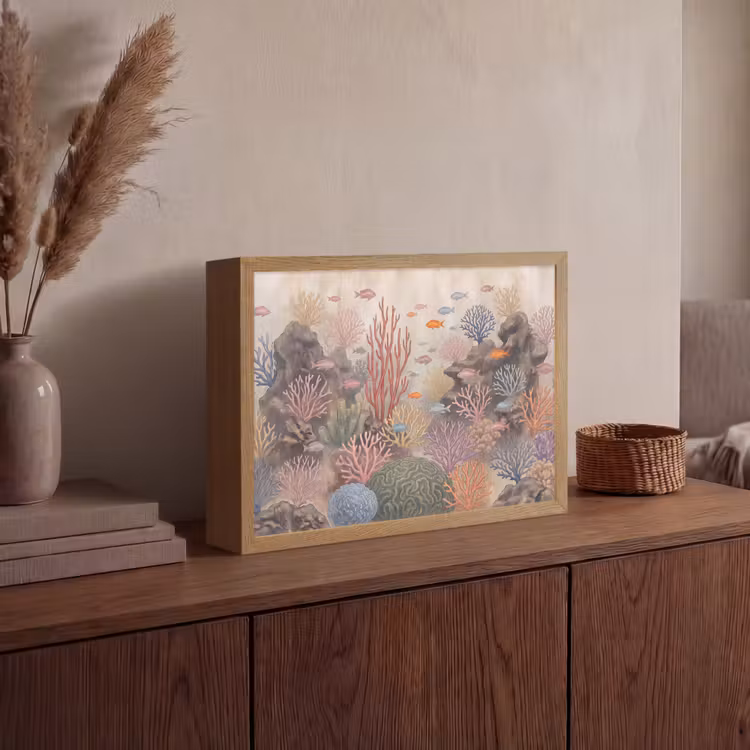Lightbox - Wandlamp - Vis - Koraalrif - Onderwaterwereld - Illustratie — 4