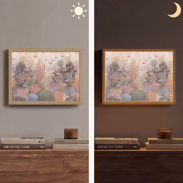 Lightbox - Wandlamp - Vis - Koraalrif - Onderwaterwereld - Illustratie — 6