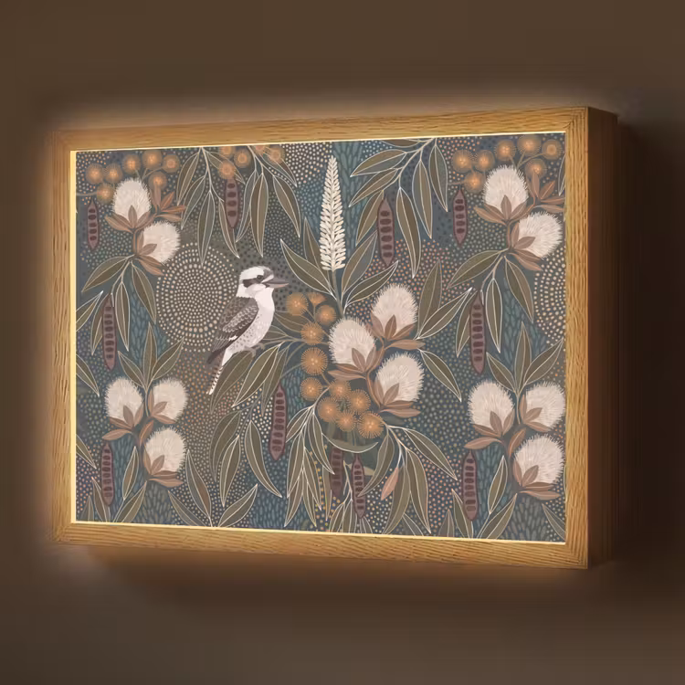 Lightbox - Wandlamp - Vogel - Bladeren - Natuur - Illustratie - Groen — 1