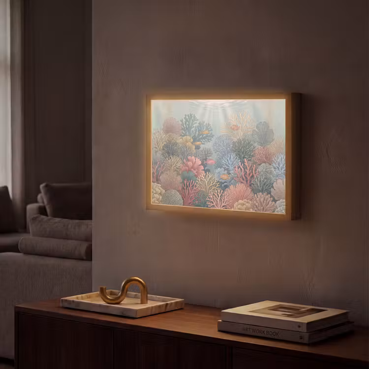 Lightbox - Wandlamp - Zee - Koraal - Vis - Natuur - Kleurrijk — 2