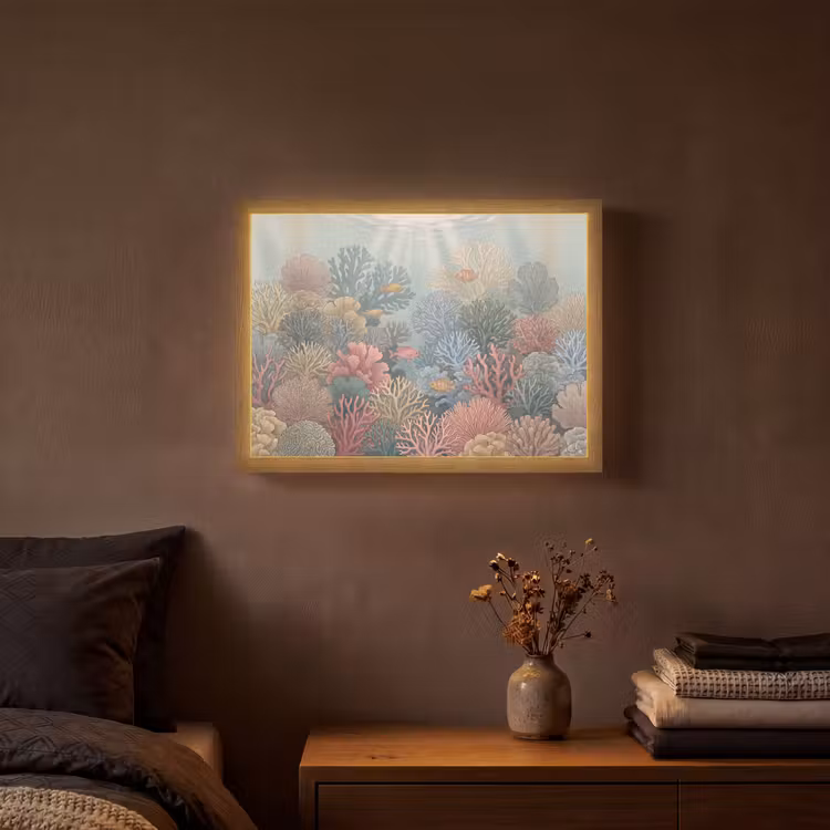 Lightbox - Wandlamp - Zee - Koraal - Vis - Natuur - Kleurrijk — 3