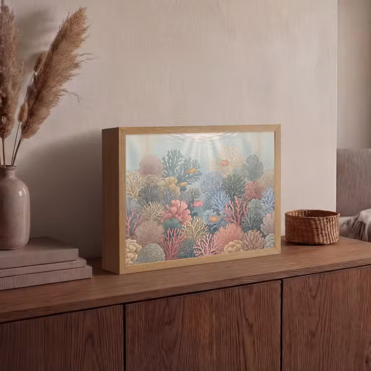 Lightbox - Wandlamp - Zee - Koraal - Vis - Natuur - Kleurrijk — 4
