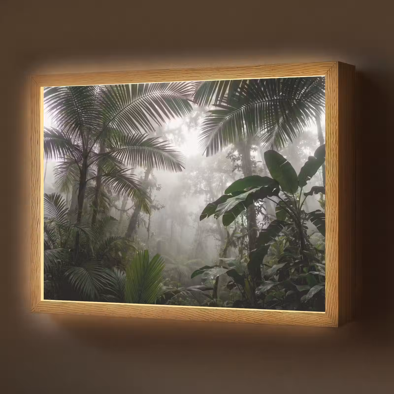 Lightbox - Wandlamp - Natuur - Jungle - Mist - Groen - Bladeren — 1