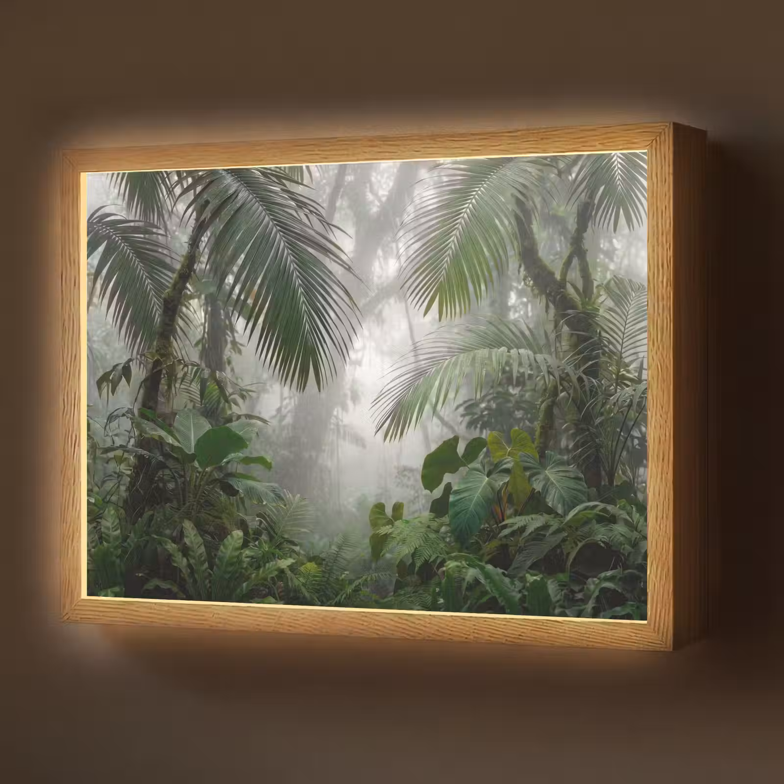 Lightbox - Wandlamp - Natuur - Jungle - Mist - Tropisch - Groen — 1