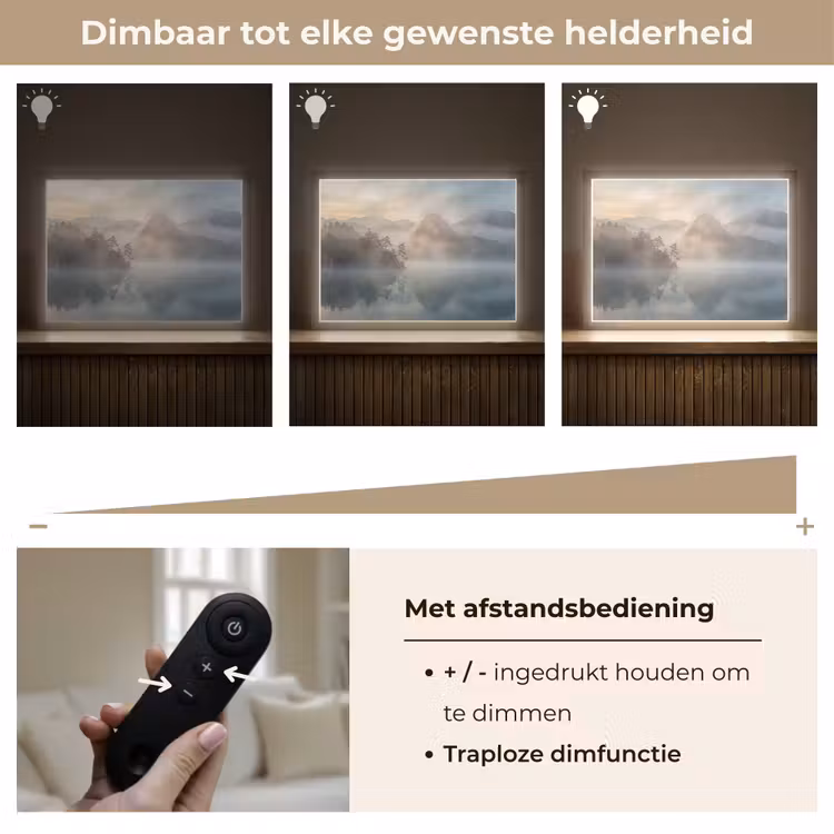 Lightbox - Wandlamp - Landschap - Bergen - Mist - Water - Natuur — 9