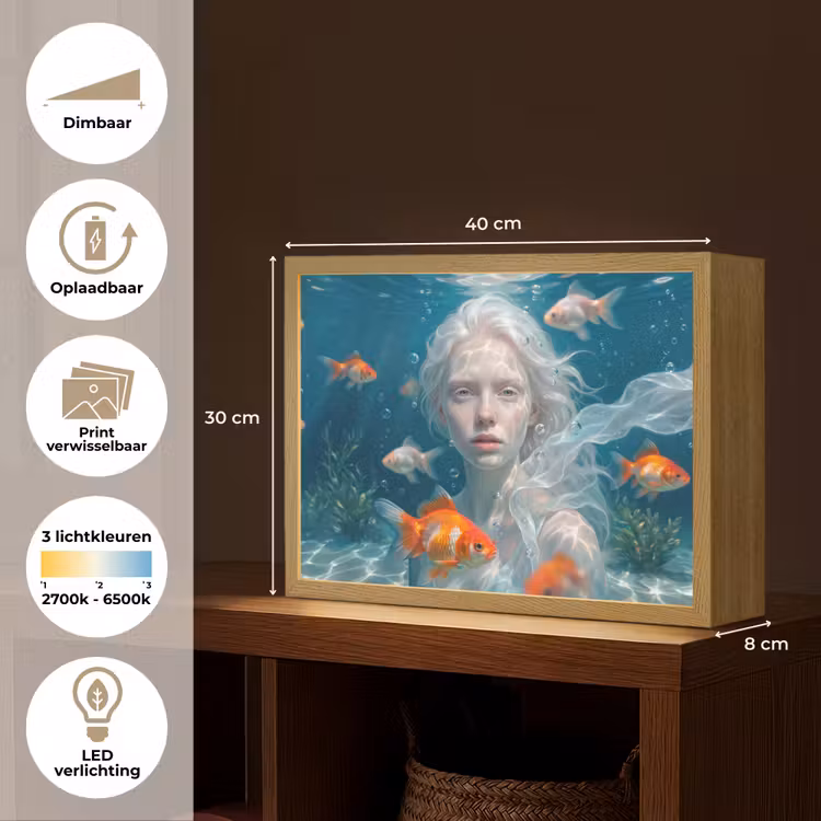 Lightbox - Wandlamp - Mens - Onderwater - Vis - Modern - Blauw — 10