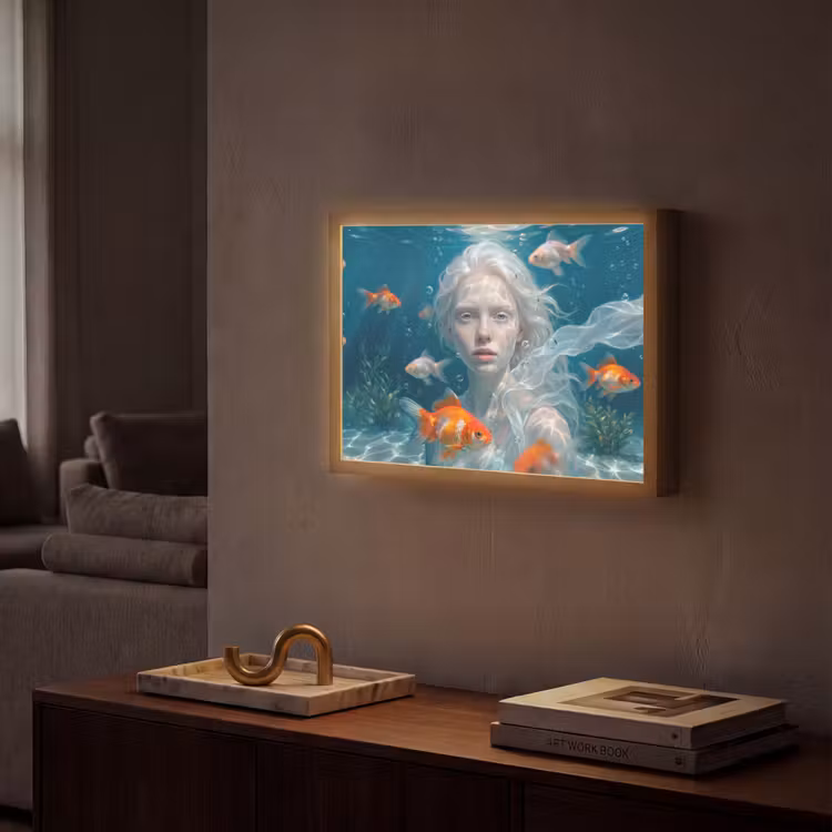 Lightbox - Wandlamp - Mens - Onderwater - Vis - Modern - Blauw — 2