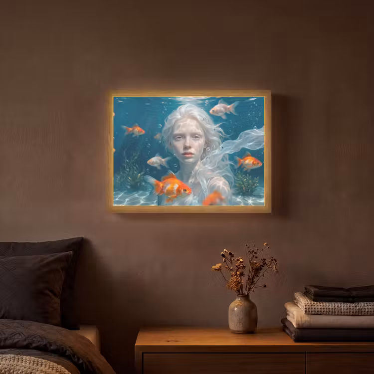 Lightbox - Wandlamp - Mens - Onderwater - Vis - Modern - Blauw — 3
