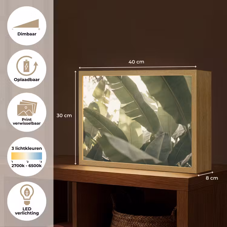Lightbox - Wandlamp - Natuur - Bladeren - Groen - Tropisch - Detail — 10