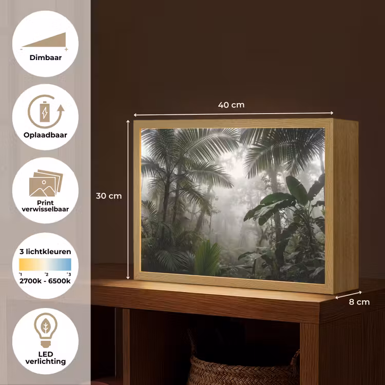 Lightbox - Wandlamp - Natuur - Jungle - Mist - Groen - Bladeren — 10