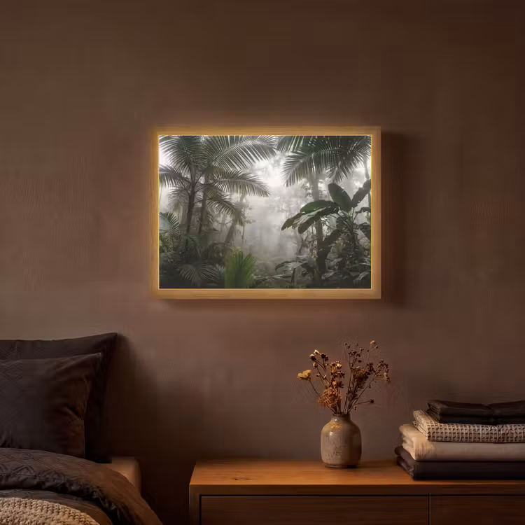 Lightbox - Wandlamp - Natuur - Jungle - Mist - Groen - Bladeren — 3