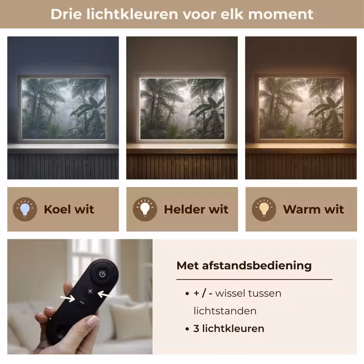 Lightbox - Wandlamp - Natuur - Jungle - Mist - Groen - Bladeren — 8