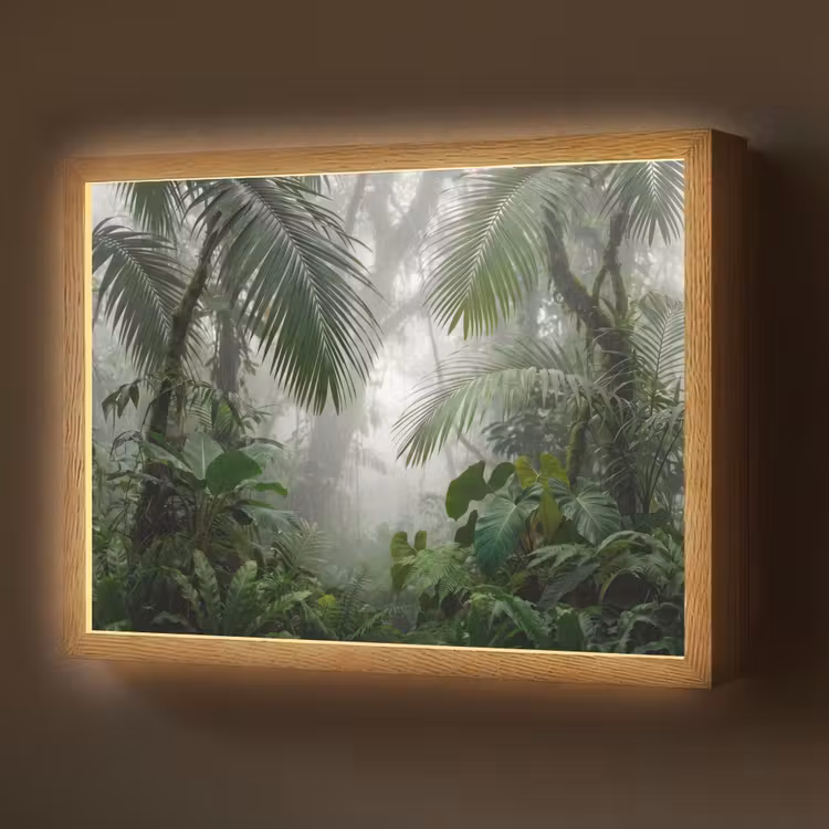 Lightbox - Wandlamp - Natuur - Jungle - Mist - Tropisch - Groen — 1