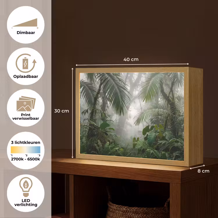 Lightbox - Wandlamp - Natuur - Jungle - Mist - Tropisch - Groen — 10