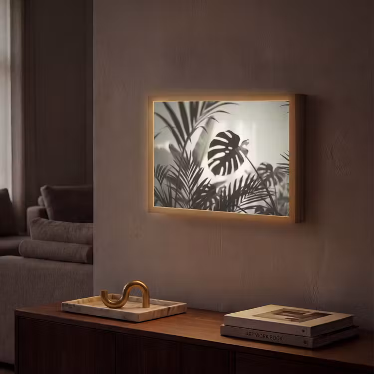 Lightbox - Wandlamp - Planten - Bladeren - Natuur - Minimalistisch - Groen — 2