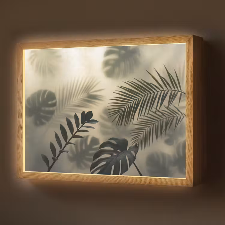 Lightbox - Wandlamp - Planten - Bladeren - Schaduwen - Groen - Modern — 1