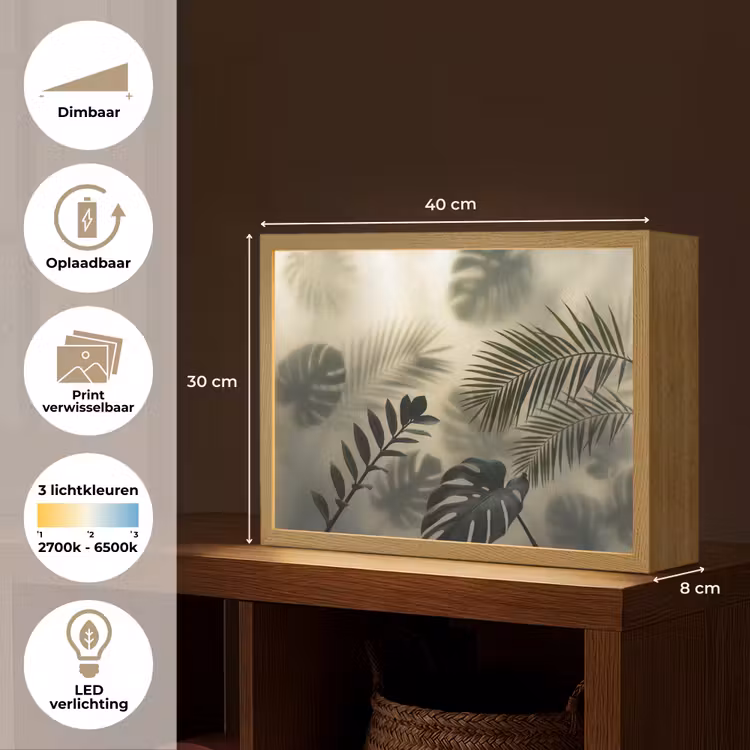 Lightbox - Wandlamp - Planten - Bladeren - Schaduwen - Groen - Modern — 10