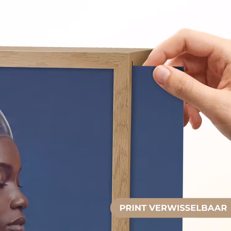 Lightbox - Wandlamp - Vrouw - Goudvis - Hoofd - Abstract - Blauw — 5