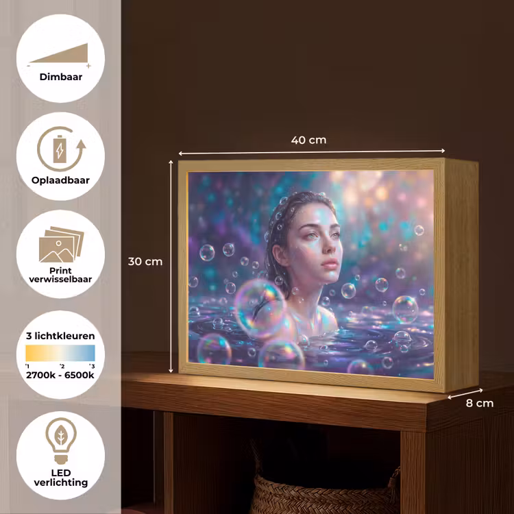Lightbox - Wandlamp - Vrouw - Water - Portret - Kleurrijk - Modern — 10