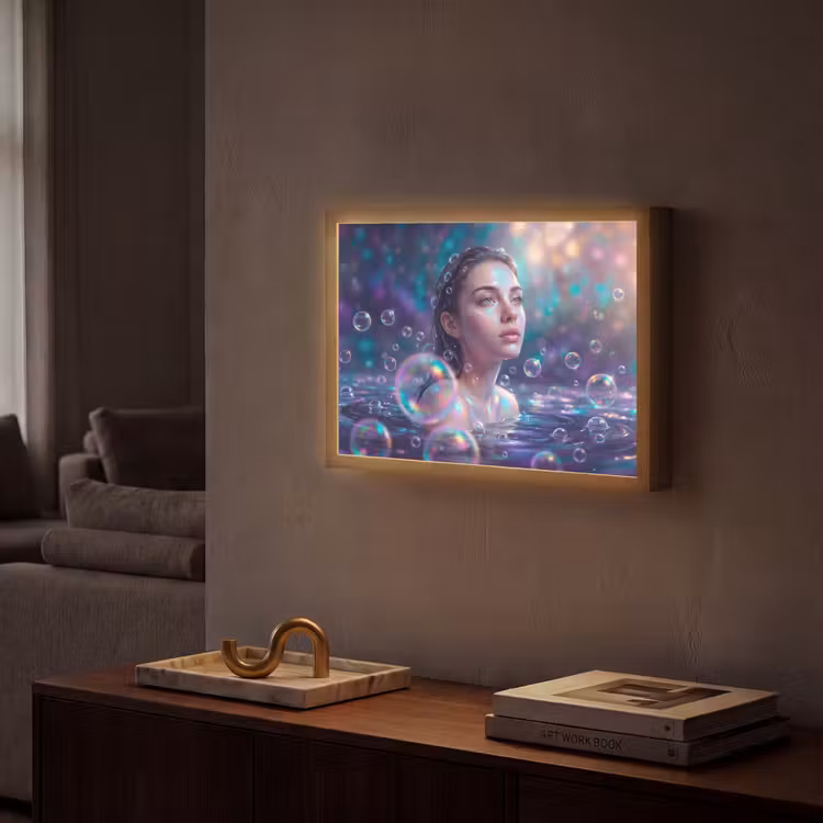 Lightbox - Wandlamp - Vrouw - Water - Portret - Kleurrijk - Modern — 2