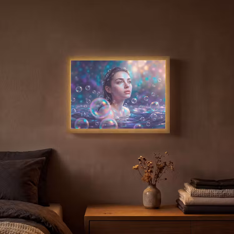 Lightbox - Wandlamp - Vrouw - Water - Portret - Kleurrijk - Modern — 3