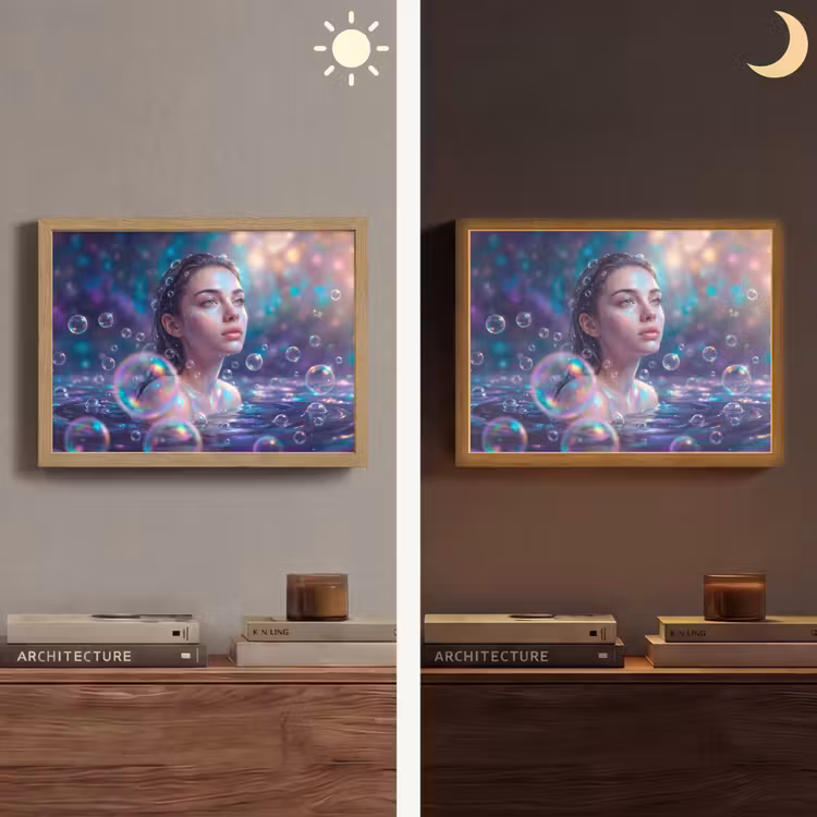 Lightbox - Wandlamp - Vrouw - Water - Portret - Kleurrijk - Modern — 6