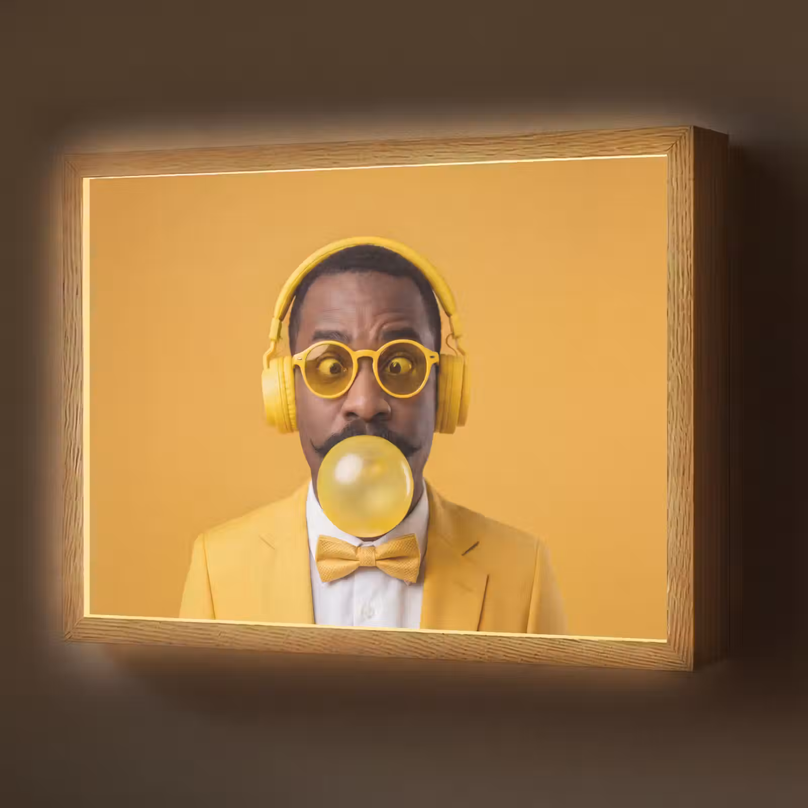 Lightbox - Wandlamp - Man - Bubblegum - Portret - Geel - Modern — 1