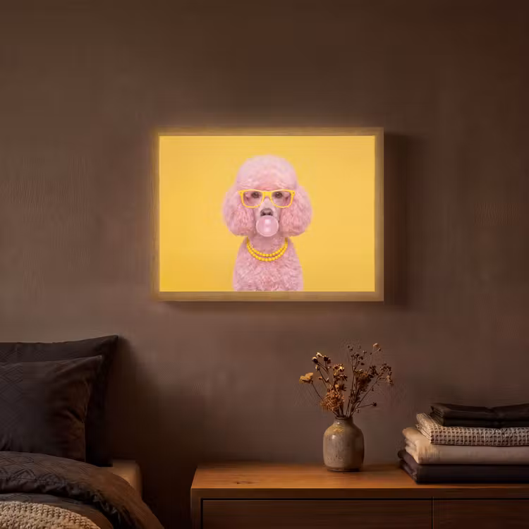 Lightbox - Wandlamp - Hond - Kauwgum - Dieren - Modern - Roze — 3