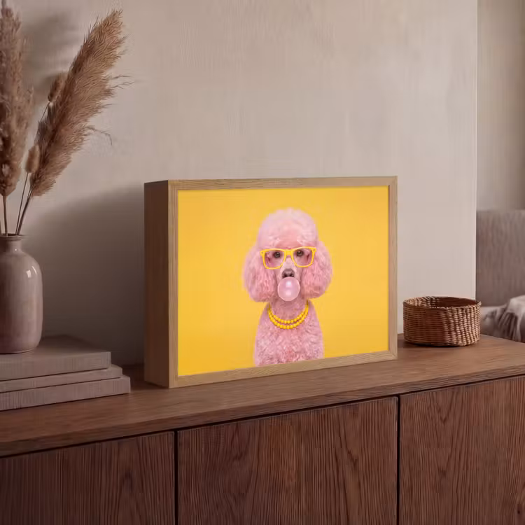 Lightbox - Wandlamp - Hond - Kauwgum - Dieren - Modern - Roze — 4