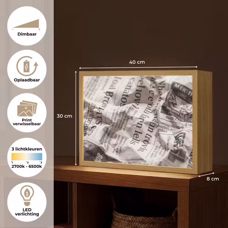 Lightbox - Wandlamp - Krant - Gekreukeld - Textuur - Vintage - Zwart-wit — 10