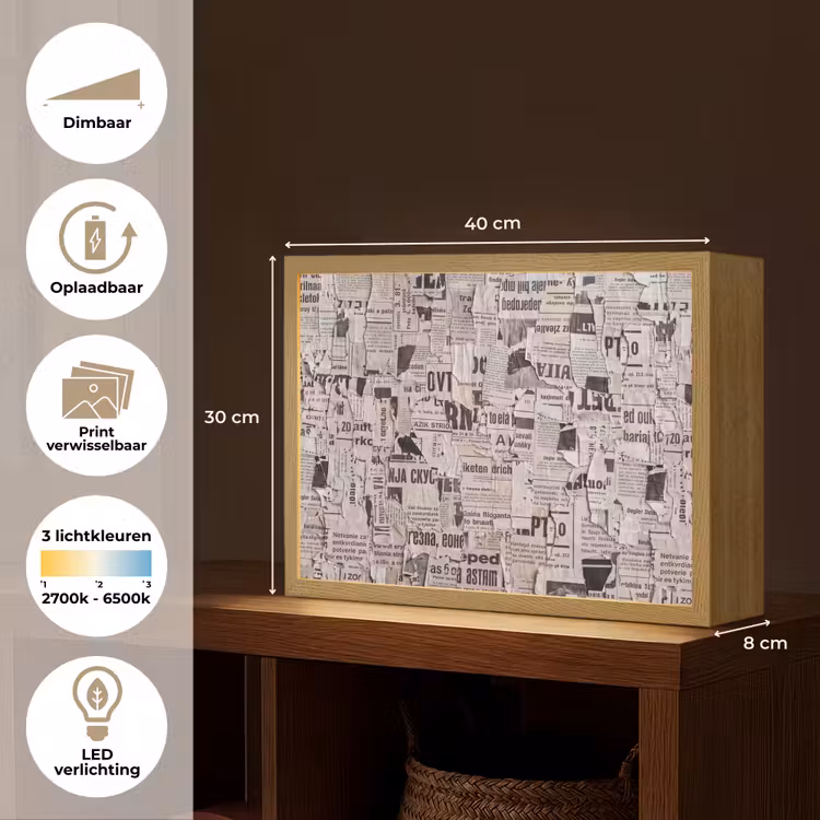 Lightbox - Wandlamp - Krant - Gescheurd - Textuur - Abstract - Zwart-wit — 10