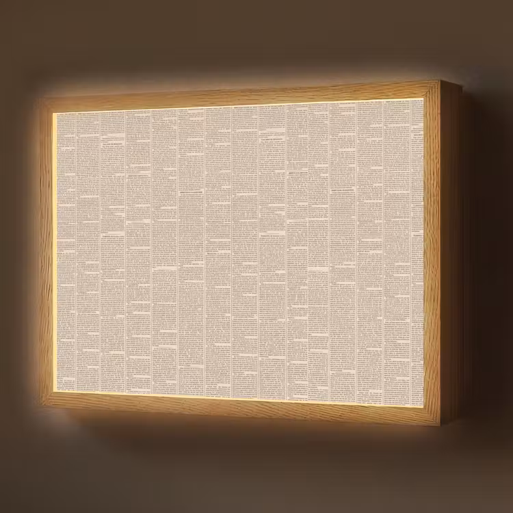 Lightbox - Wandlamp - Krant - Nieuws - Historisch - Vintage - Beige — 1