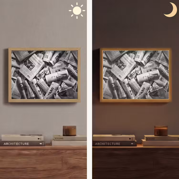 Lightbox - Wandlamp - Krant - Stapel - Nieuws - Zwart-wit — 6