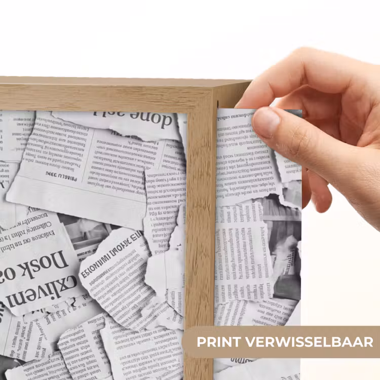 Lightbox - Wandlamp - Krant - Versnipperd - Textuur - Zwart-wit - Abstract — 5