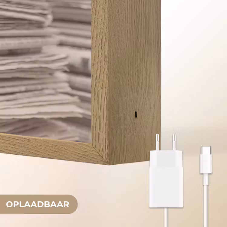 Lightbox - Wandlamp - Kranten - Stapel - Nieuws - Vintage - Beige — 7