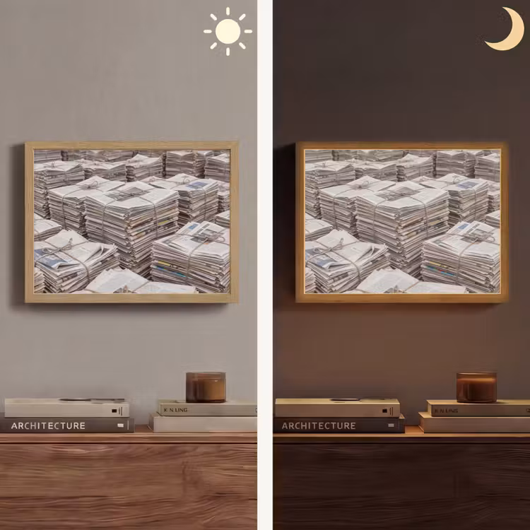 Lightbox - Wandlamp - Kranten - Stapels - Touw - Informatie - Vintage — 6