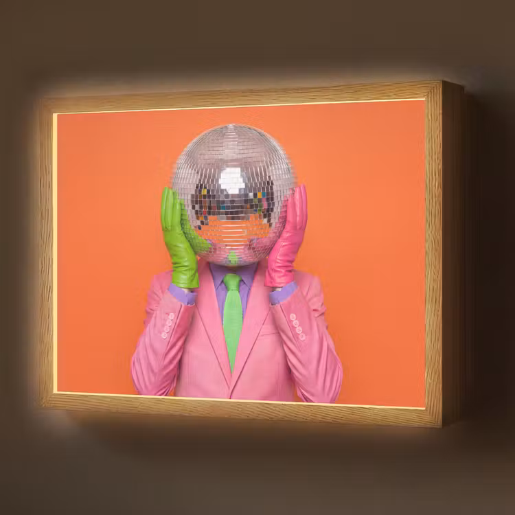 Lightbox - Wandlamp - Kunst - Disco bal - Kleurrijk - Modern - Studio — 1