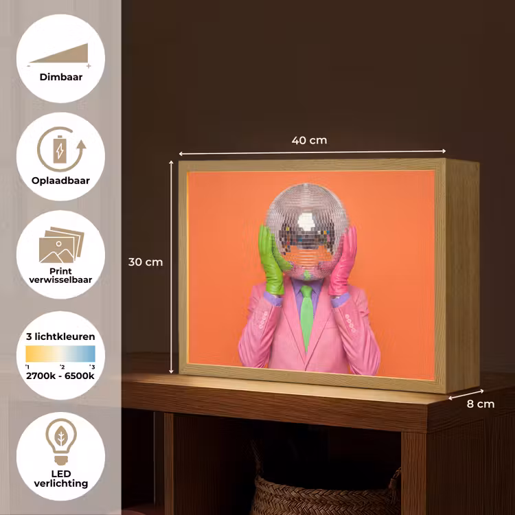 Lightbox - Wandlamp - Kunst - Disco bal - Kleurrijk - Modern - Studio — 10