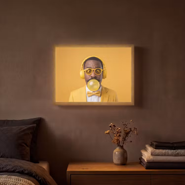 Lightbox - Wandlamp - Man - Bubblegum - Portret - Geel - Modern — 3