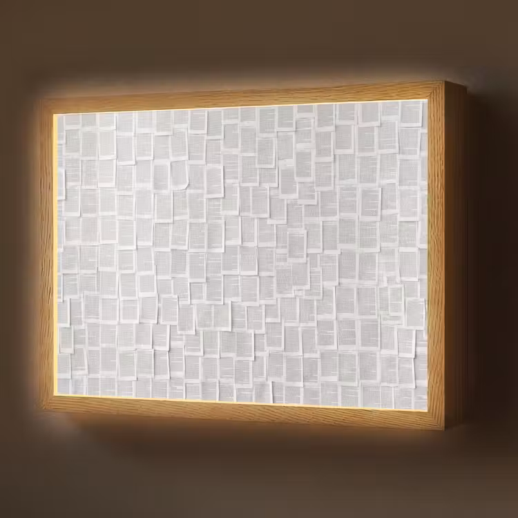 Lightbox - Wandlamp - Papier - Overlappend - Textuur - Modern - Wit — 1